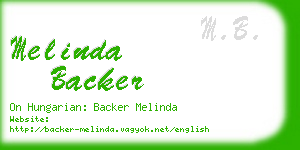 melinda backer business card